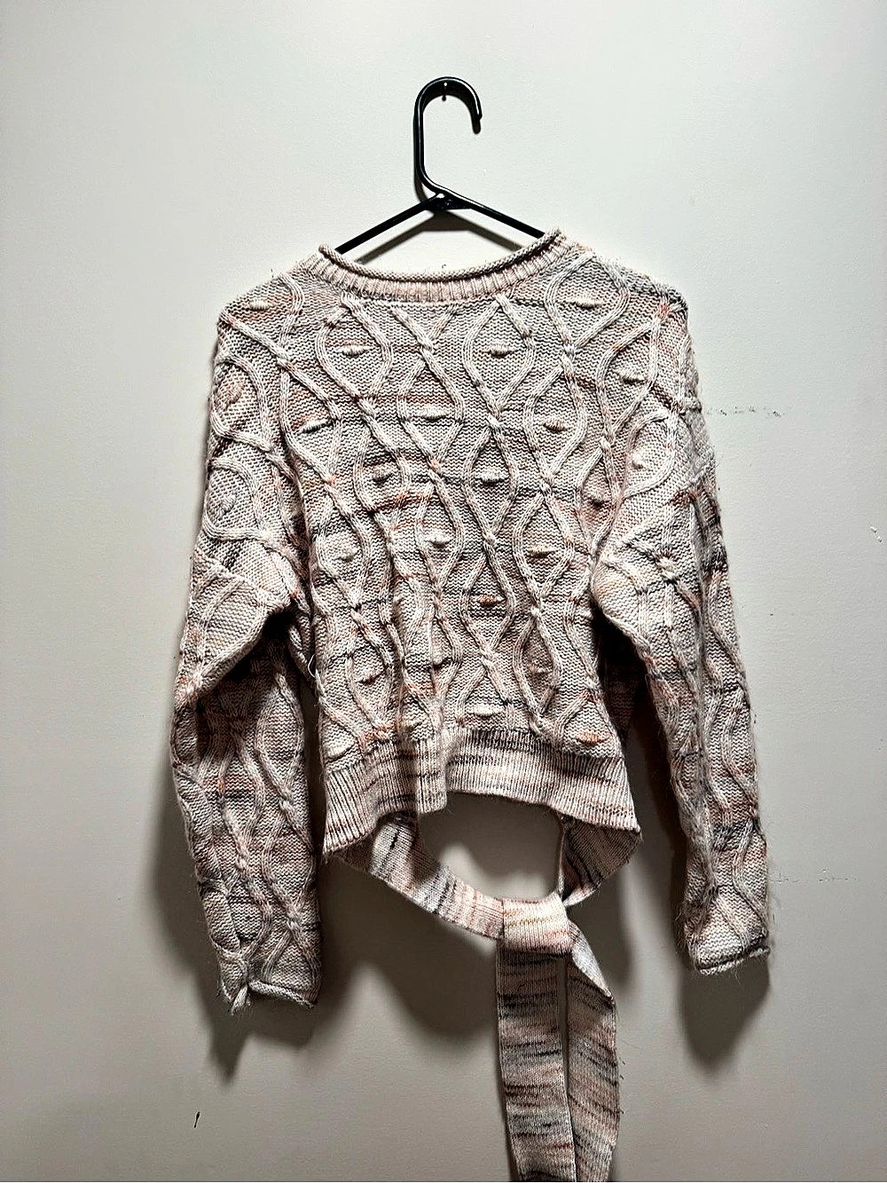 Universal Thread Women's Geometric Tie-Front Sweater Medium